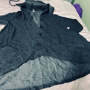Morgane Le Fay Charcoal Hooded Cardigan